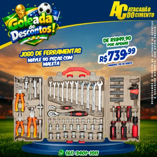 Jogo De Ferramentas Com 110 Peças Mayler Profissional