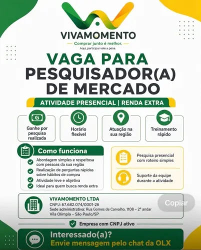 Trabalhe no conforto do seu lar meio período