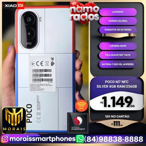 Poco M7 COM NFC - TITANIUM - 256GB | 8GB RAM - LACRADISSIMO | ENTREGA IMEDIATA |