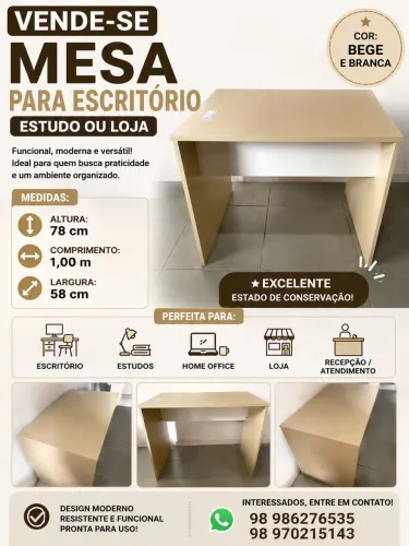Mesa para Estudo, Escritório ou loja