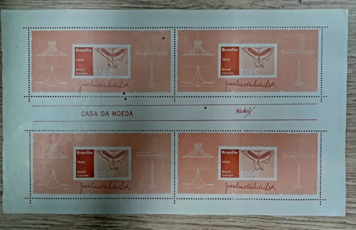 Folha comemorativa da inauguração de Brasília 