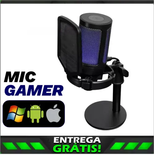 Microfone Gamer Horcrux USB RGB,  Pc/android/mac