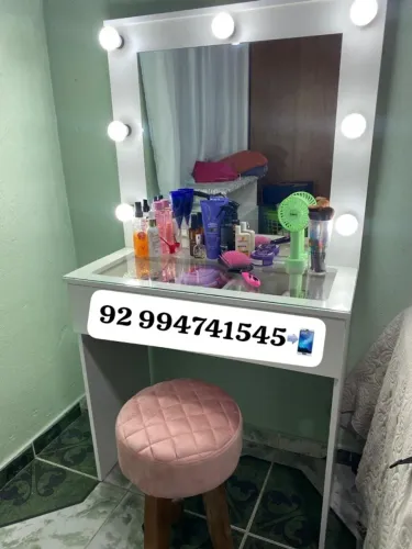 PROMOÇÃO CAMARIM JÁ COM LAMPADAS E BANQUETA 