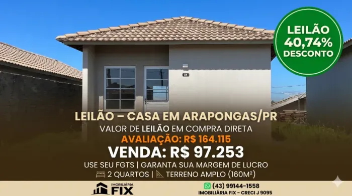 ? ARAPONGAS - VALOR DE LEILÃO EM COMPRA DIRETA