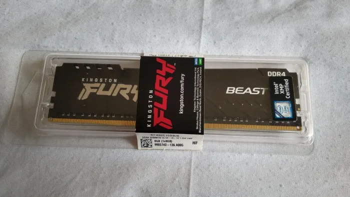 Memória Kingston Fury Beast, 8GB, 3200MHz, DDR4.