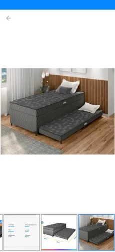 Cama box solteiro com baú e cama auxiiar