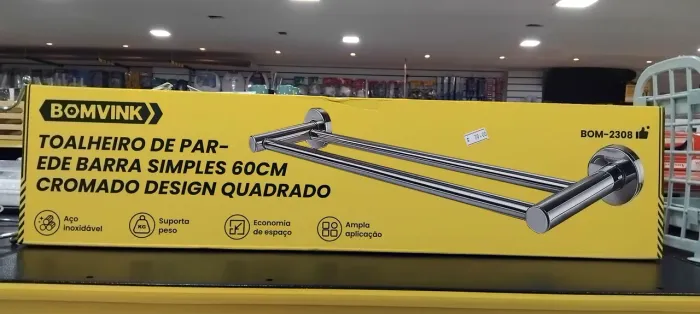 TOALHEIRO DE PAREDE 60CM CROMADO