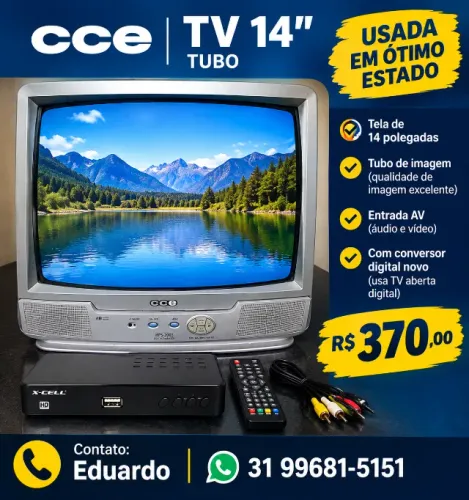 TV TUBO CCE + DECODIFICADOR DE SINAL 