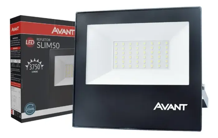 Kit 3 peças - Refletor Led Slim 50w A Prova D'água 6500k Branco Frio
