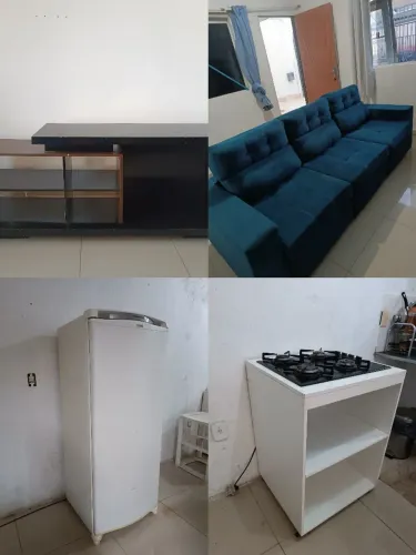 Pacote: sofá, geladeira, cooktop Cooktop e rack