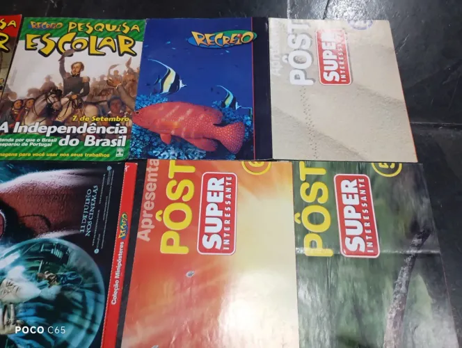 Pôsteres e Pesquisa escolar Revista recreio Antigos lote