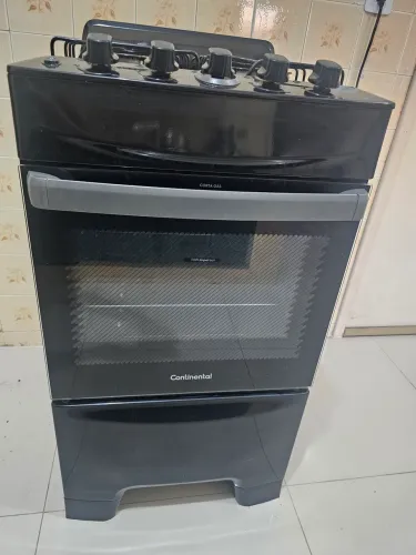 Fogão Inox Preto Top Limpa Fácil