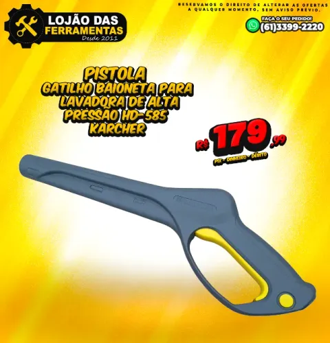 Pistola Gatilho Baioneta Para Lavadora de Alta Pressão HD-585 Karcher
