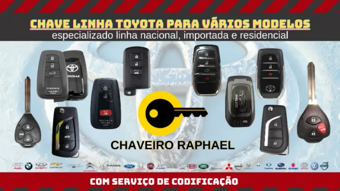 Chave Toyota Presença Canivete Simples Completa com Serviço de Codificação