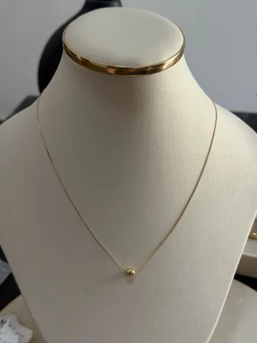 Gargantilha de ouro 18k bola de ouro
