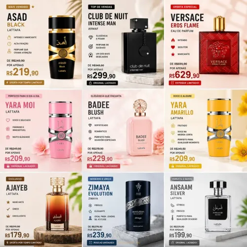 Perfumes Árabes Originais Importados | Lattafa | Armaf | Versace