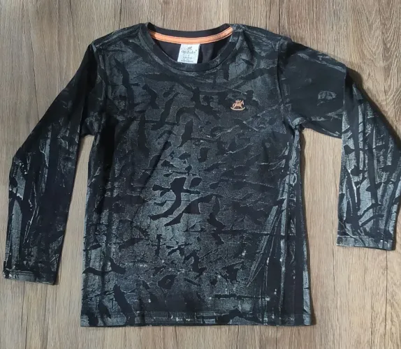 camiseta manga longa meia estação preta up baby Tam 6