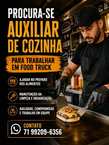 Procura-se auxiliar de cozinha