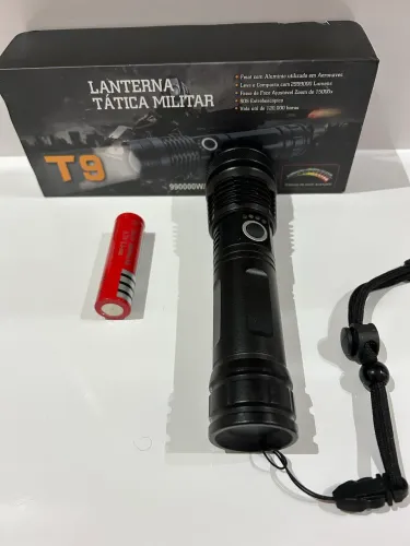 Lanterna Tática Militar T9 - Poderosa, Resistente à Água para Camping e Segurança