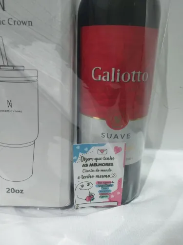 Kit meu bem copo Romatic 591ML com o vinho suave Galiotto vai com o SEU nome personaliza