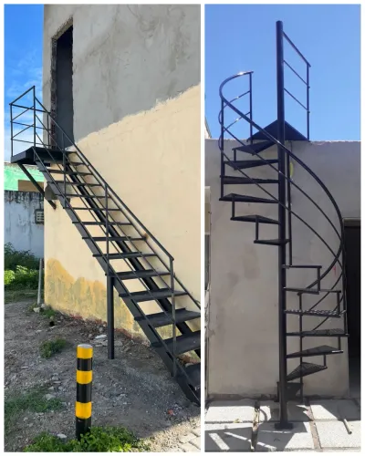 Escadas galvanizadas caracol e reta pronta entrega