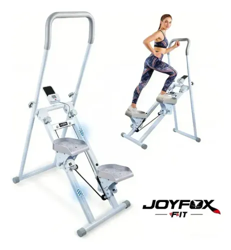 Simulador de Escada Dobrável Joyfox Fit para Exercícios Branco/Cinza (9)