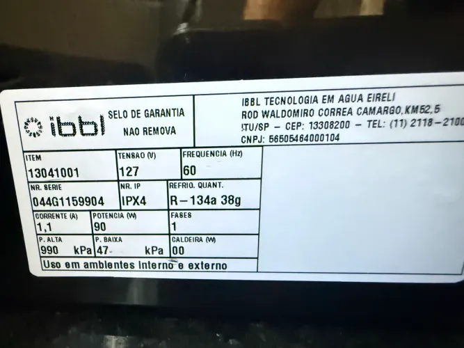 Bebedouro IBBL compressor (para vaso de 20l)