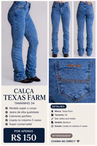 Calça feminina Texas farm