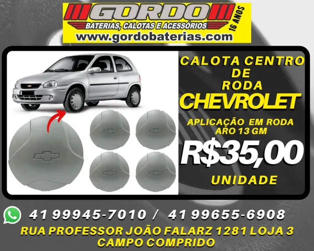 Calota centro de roda Chevrolet Corsa Wind. R$35,00 a unidade. Disk entrega 