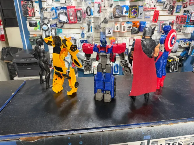 Kit bonecos capitão América thor pantera negra Optimus prime babona