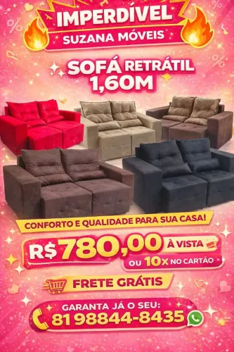 Sofá retrátil 2 lugar