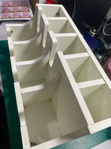 Suporte Organizador de Copos e Tampas MDF Branco 9 Divisões