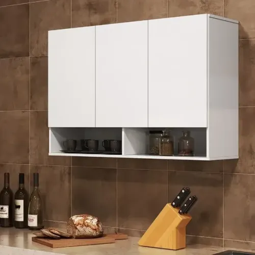 Armário Aéreo Milão 3 Portas e 2 Nichos Ej