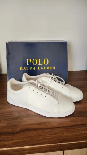 Tênis Polo Ralph Lauren Heritage Court II Couro Branco Original ? Tamanho BR 44 (USA 12)