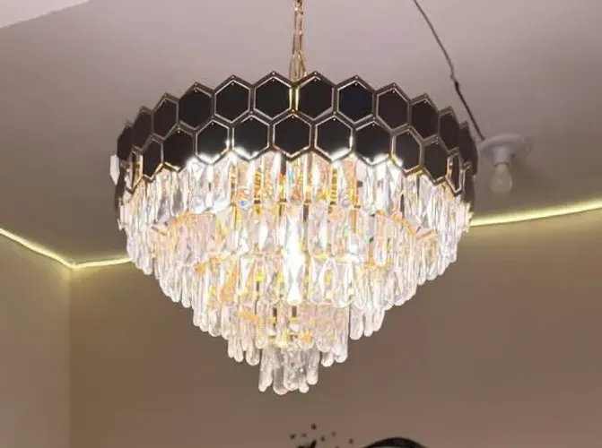 Lustre cristal 12 lâmpadas completo