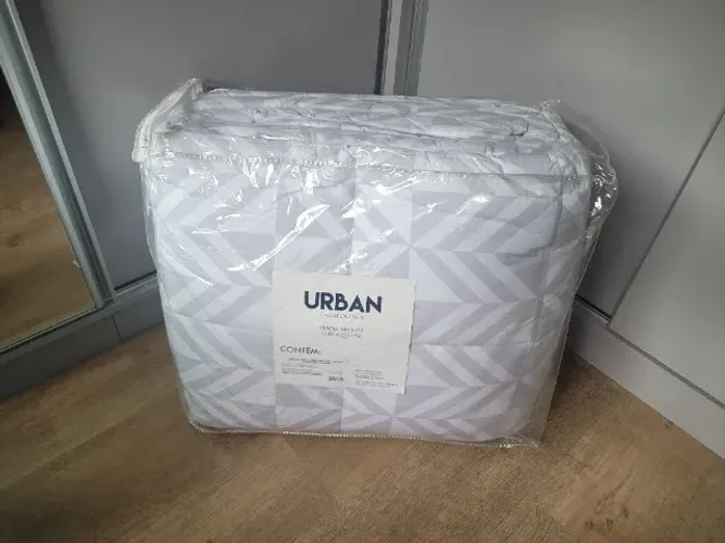 NOVO - Edredom Queen Berlim Percal 180 Fios 3 Peças - Casa e Conforto - Coleção Urban