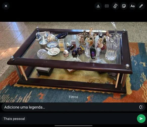 Conjunto de Mesa de Centro + Mesa Lateral laqueadas de preto com tampo de vidro