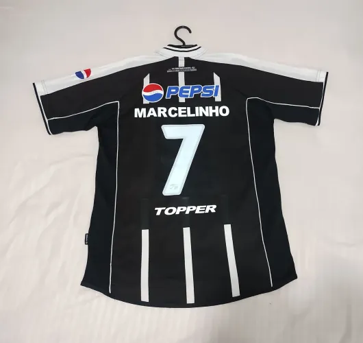 Camisa Corinthians preta 2000 Pepsi Topper N°7 Marcelinho 