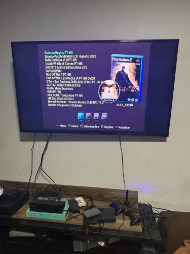 PlayStation 2 slim + 2 controles originais + SSD de 240 gb + 2 MemoryCard + Adaptador hdmi