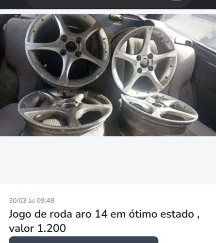 Rodas aro 14 compactas para Parati quadrada 92 e outros carros quatro furos