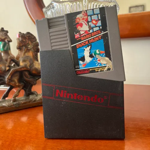 jogo nintendo nes super mario bros e duck hunt - com case original - nintendinho - 8 bits