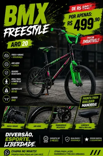 Bicicleta BMX aro 20 nova lacrada promoção últimas unidades