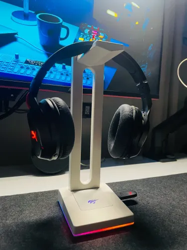 Suporte Headset Havit TH630 Branco RGB com USB