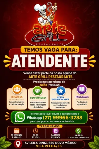 Vaga para Atendente