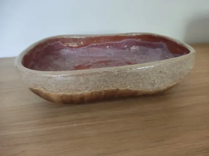 Linda Travessa Saladeira Cerâmica Esmaltada Tipo Vietnamita