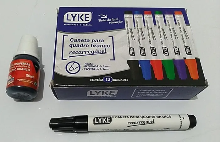 Caneta para quadro branco recarregável