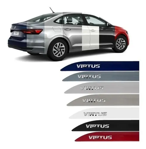 Promoção Jogo Friso Lateral Volkswagen Virtus Escrita Alto Cromada 