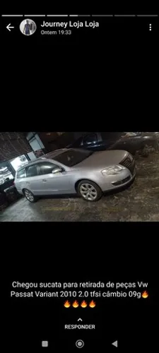 Sucata Passat Variant 2.0 fsi 2010 para retirada de peças 
