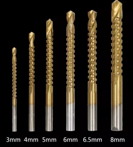 Brocas Espiral Corte Lateral Madeira Kit 6 Unid. Ferramentas Arduino Automação COD-FR65