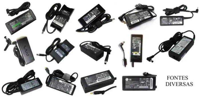 Fonte para Notebook Acer Asus Dell Hp Lenovo Lg Positivo Samsung Sony Itautec Toshiba